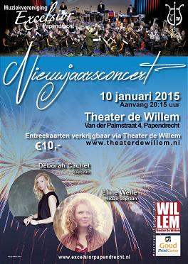 NIEUWJAARSCONCERT EXCELSIOR IN THEATER DE WILLEM OP 9 JANUARI 2016